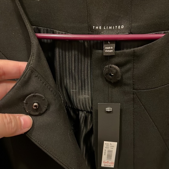 NWT Y2K The Limited Black Capelet Style Jacket Coat Size L Large Vintage - Picture 3 of 7